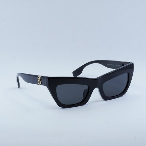 Burberry BE4405F 300187 Sunglasses Black Cat Eye Frame, Grey Lenses - Picture 11 of 12